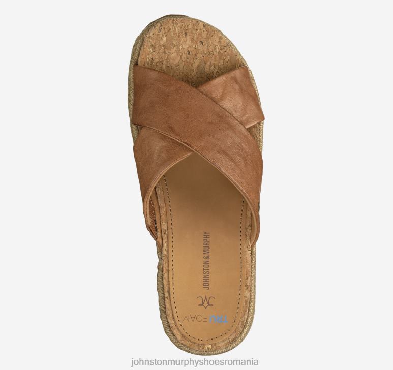 piele de oaie spalata bronzata 6FF4F1183 femei Johnston  Murphy tobogan cu curele încrucișate michelle pantofi
