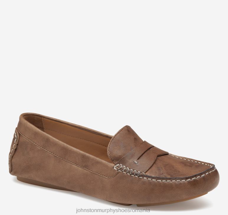 piele de oaie spalata italiana bronzata 6FF4F1218 femei Johnston  Murphy maggie penny pantofi