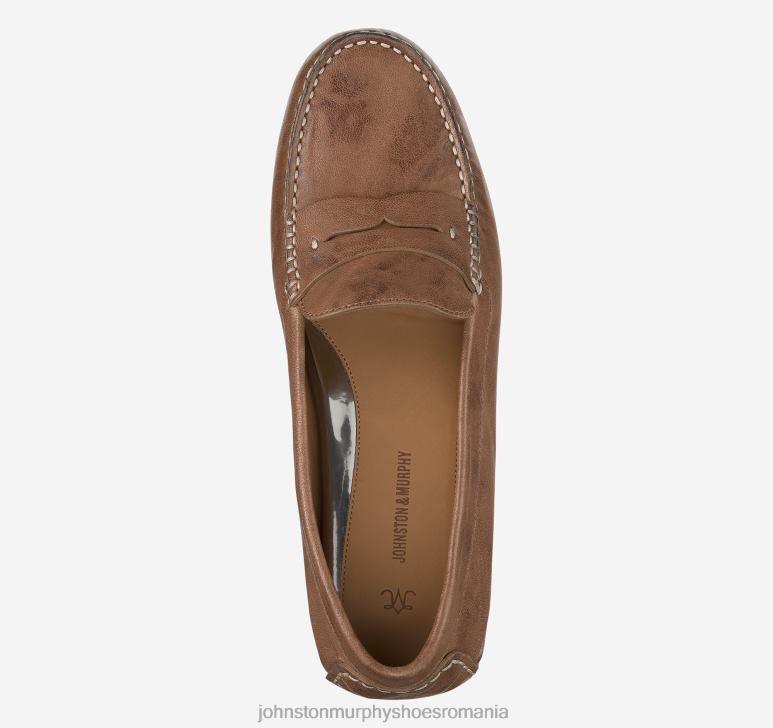 piele de oaie spalata italiana bronzata 6FF4F1218 femei Johnston  Murphy maggie penny pantofi