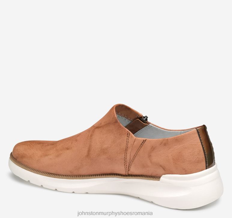 piele de oaie spălată bronz deschis 6FF4F1219 femei Johnston  Murphy adidași cu fermoar smeriț pantofi