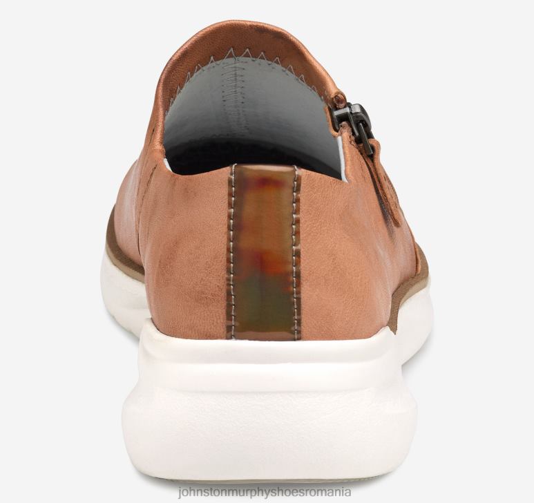 piele de oaie spălată bronz deschis 6FF4F1219 femei Johnston  Murphy adidași cu fermoar smeriț pantofi