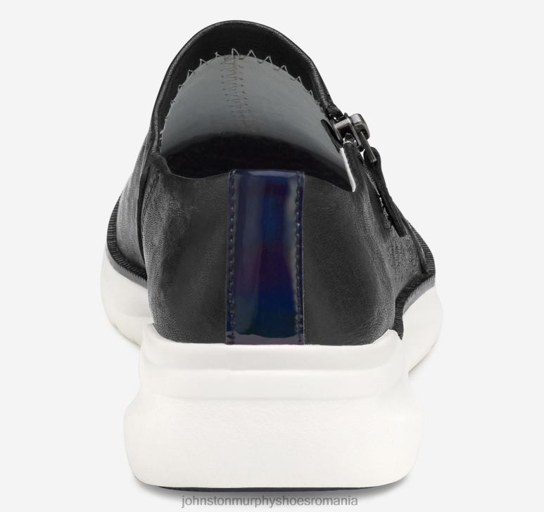 piele de oaie spălată neagră 6FF4F1220 femei Johnston  Murphy adidași cu fermoar smeriț pantofi