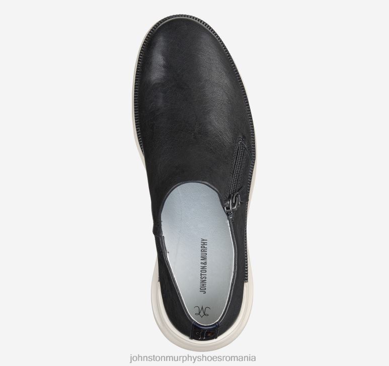 piele de oaie spălată neagră 6FF4F1220 femei Johnston  Murphy adidași cu fermoar smeriț pantofi
