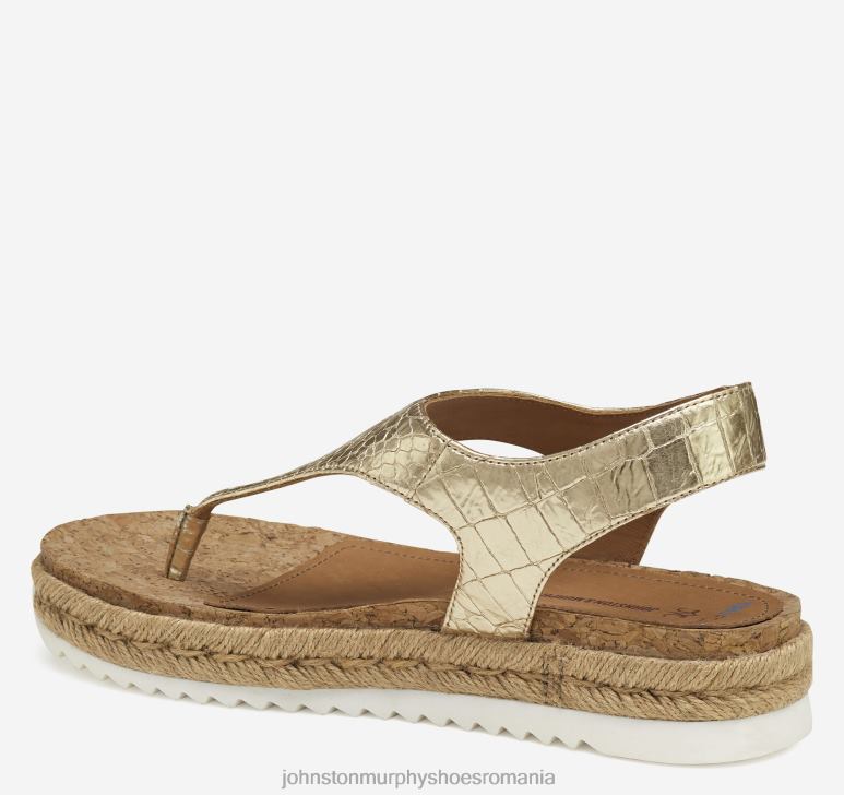 piele de oaie în relief cu croco auriu 6FF4F1197 femei Johnston  Murphy sandale tanga michelle pantofi