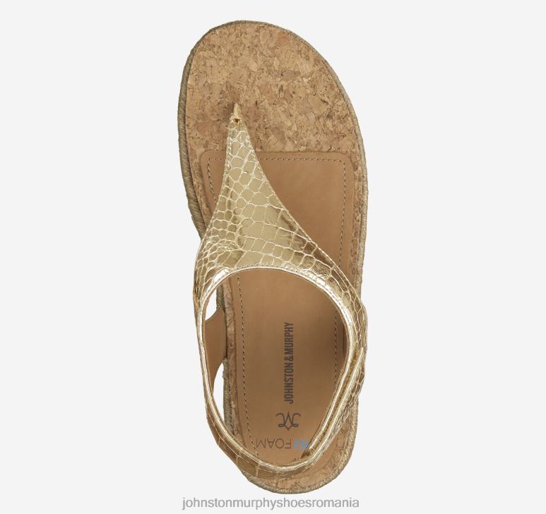 piele de oaie în relief cu croco auriu 6FF4F1197 femei Johnston  Murphy sandale tanga michelle pantofi