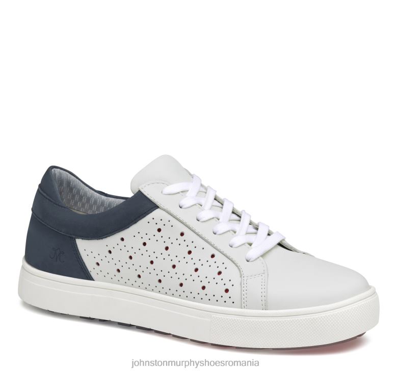 piele de vițel alb/marinier/roșu 6FF4F1225 femei Johnston  Murphy madison perfed hibrid pantofi