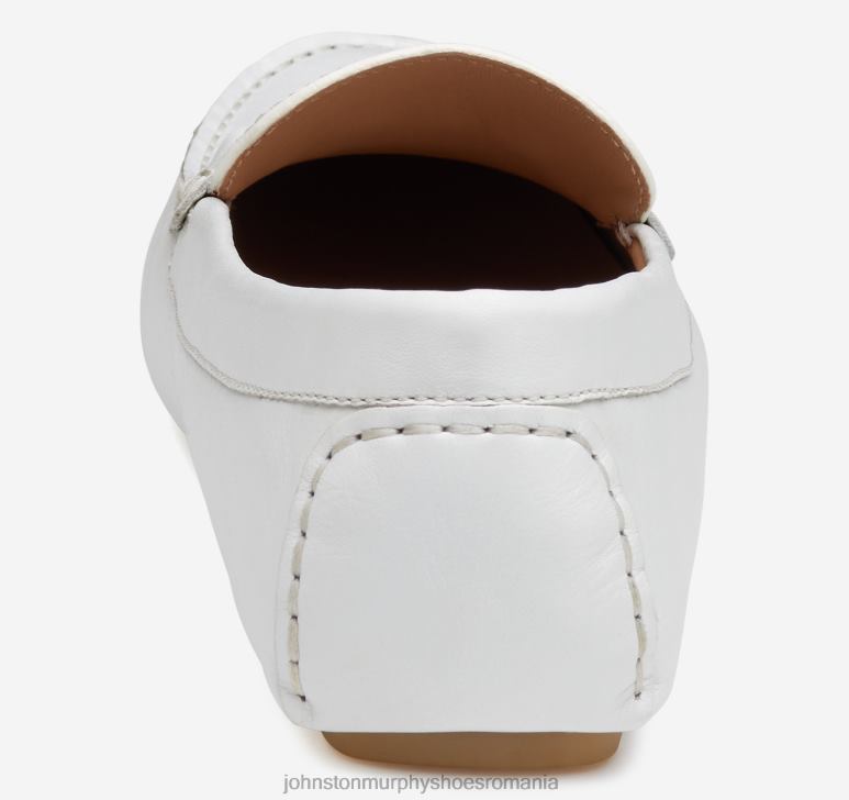 piele de vițel albă 6FF4F1201 femei Johnston  Murphy maggie chain moc pantofi