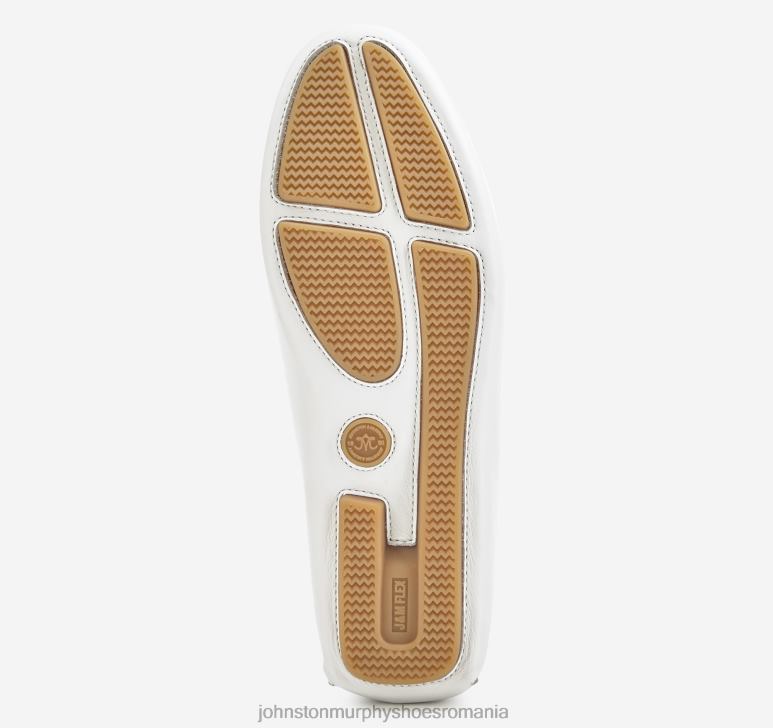 piele de vițel albă 6FF4F1201 femei Johnston  Murphy maggie chain moc pantofi