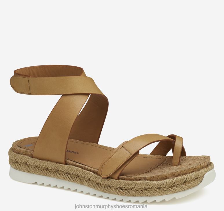 piele de vițel cafeniu 6FF4F1186 femei Johnston  Murphy sandale michelle cu curele la gleznă pantofi