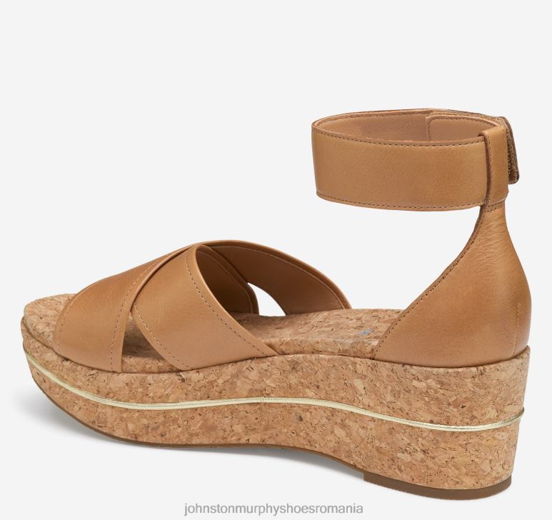 piele de vițel cafeniu 6FF4F1192 femei Johnston  Murphy sandală gigi cu bandă încrucișată pantofi