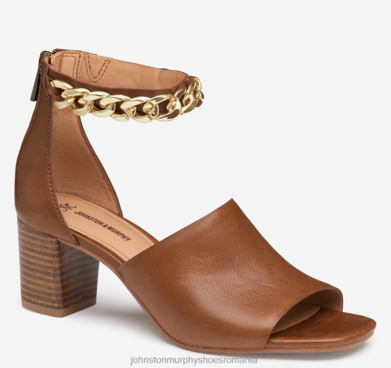 piele de vițel coniac 6FF4F1203 femei Johnston  Murphy sandală cu lanț Evelyn pantofi