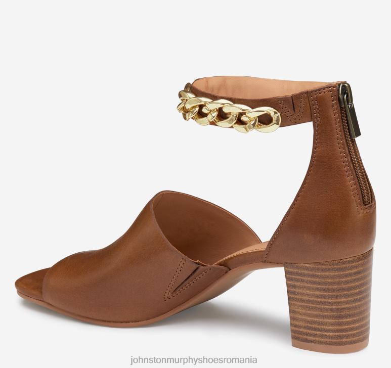 piele de vițel coniac 6FF4F1203 femei Johnston  Murphy sandală cu lanț Evelyn pantofi