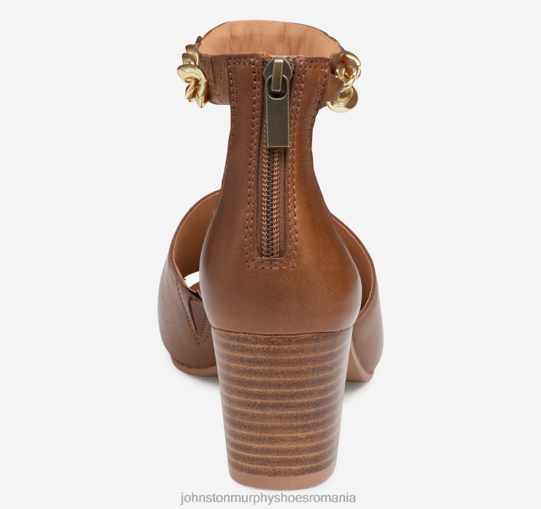 piele de vițel coniac 6FF4F1203 femei Johnston  Murphy sandală cu lanț Evelyn pantofi