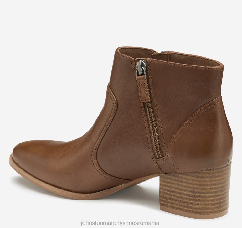 piele de vițel coniac 6FF4F1268 femei Johnston  Murphy papuc trista cu fermoar dublu pantofi