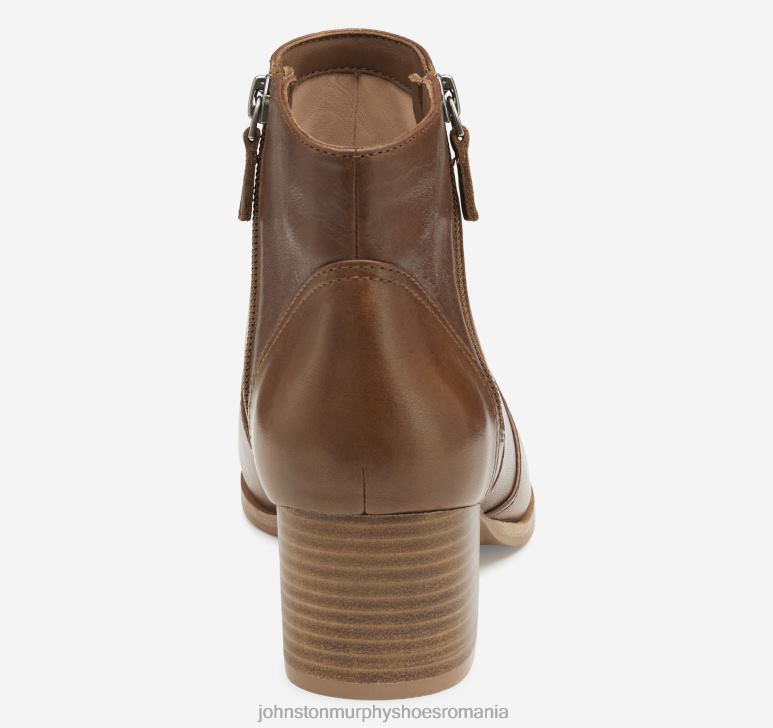 piele de vițel coniac 6FF4F1268 femei Johnston  Murphy papuc trista cu fermoar dublu pantofi