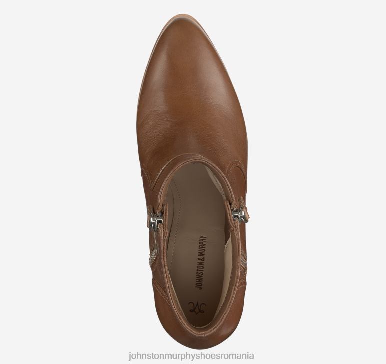 piele de vițel coniac 6FF4F1268 femei Johnston  Murphy papuc trista cu fermoar dublu pantofi
