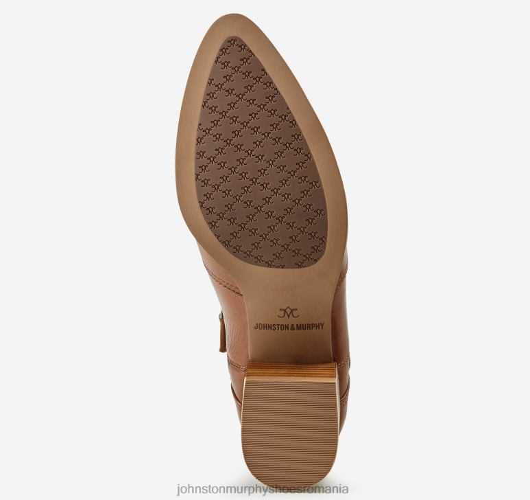 piele de vițel coniac 6FF4F1268 femei Johnston  Murphy papuc trista cu fermoar dublu pantofi