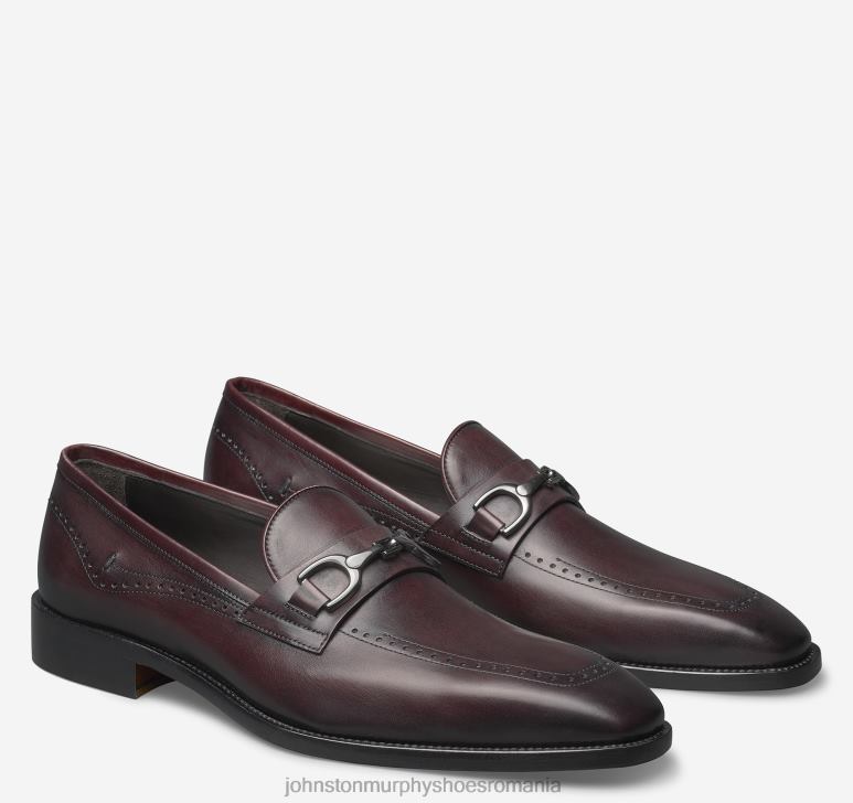 piele de vițel italiană bordeaux 6FF4F275 bărbați Johnston  Murphy Parkes bit pantofi