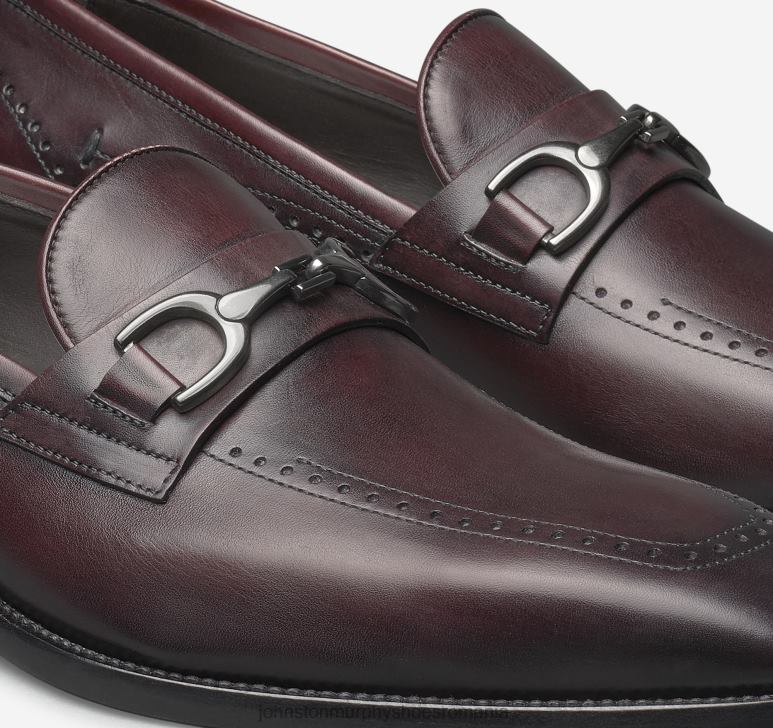piele de vițel italiană bordeaux 6FF4F275 bărbați Johnston  Murphy Parkes bit pantofi