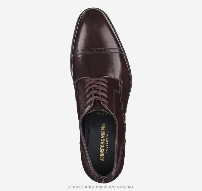 piele de vițel italiană bordeaux 6FF4F323 bărbați Johnston  Murphy flynn cap toe pantofi