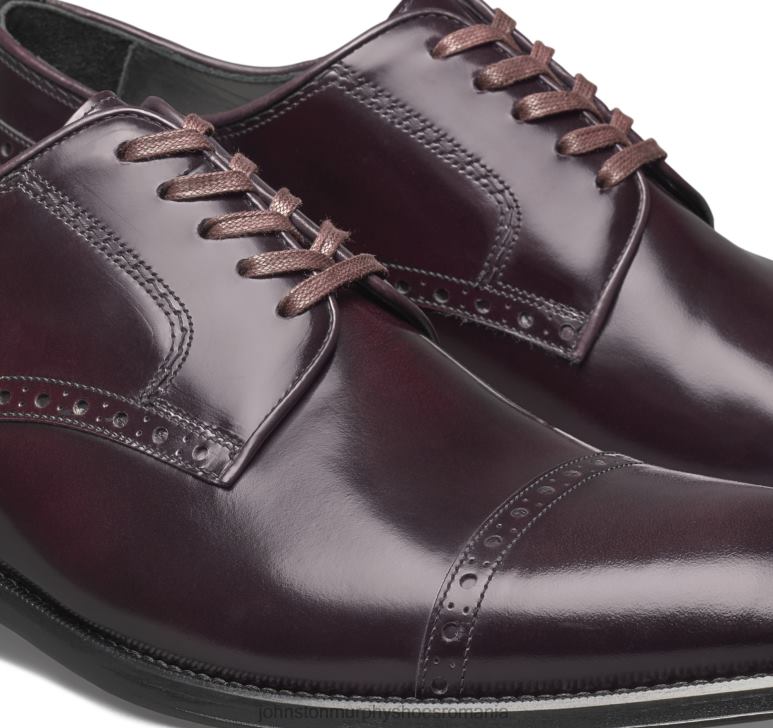 piele de vițel italiană bordeaux 6FF4F323 bărbați Johnston  Murphy flynn cap toe pantofi