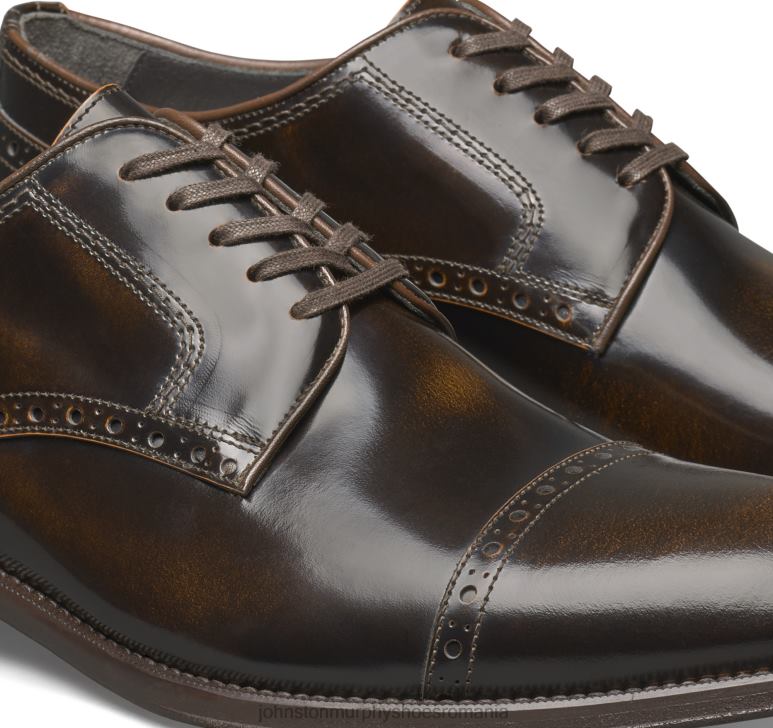 piele de vițel italiană coniac 6FF4F322 bărbați Johnston  Murphy flynn cap toe pantofi