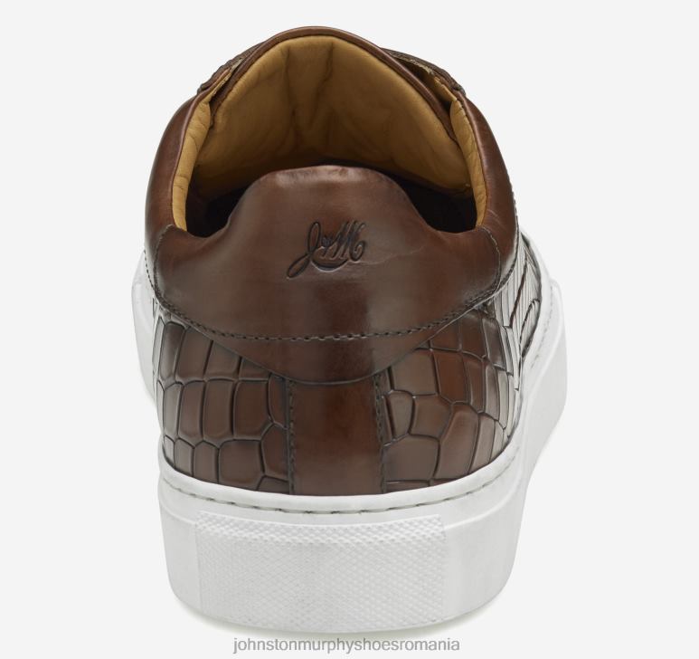 piele de vițel italiană cu relief croco-brun închis 6FF4F386 unisex Johnston  Murphy jake dantelă până la deget de la picioare pantofi