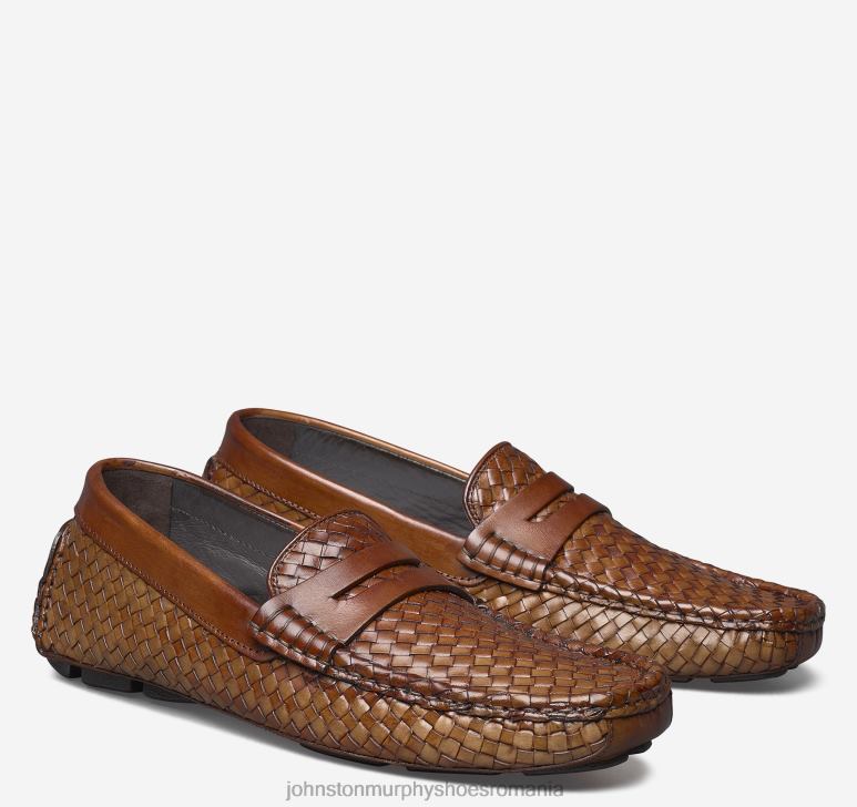 piele de vițel italiană maro 6FF4F242 bărbați Johnston  Murphy penny țesut dayton pantofi