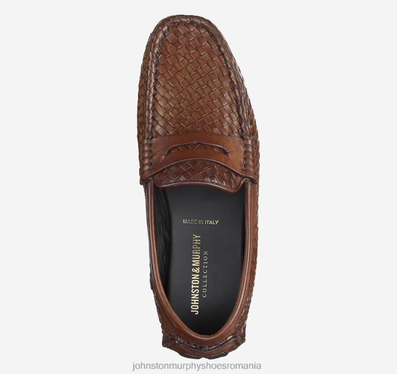 piele de vițel italiană maro 6FF4F242 bărbați Johnston  Murphy penny țesut dayton pantofi
