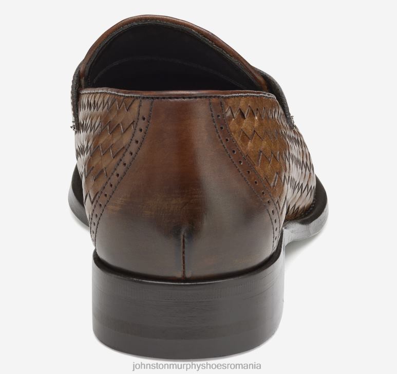 piele de vițel italiană maro 6FF4F277 bărbați Johnston  Murphy ellsworth woven penny pantofi