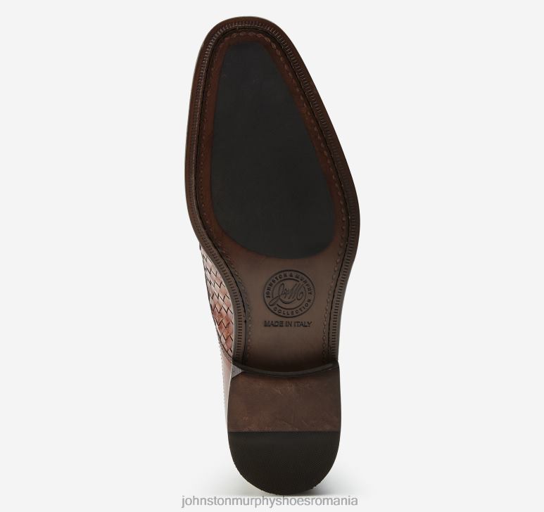piele de vițel italiană maro 6FF4F277 bărbați Johnston  Murphy ellsworth woven penny pantofi