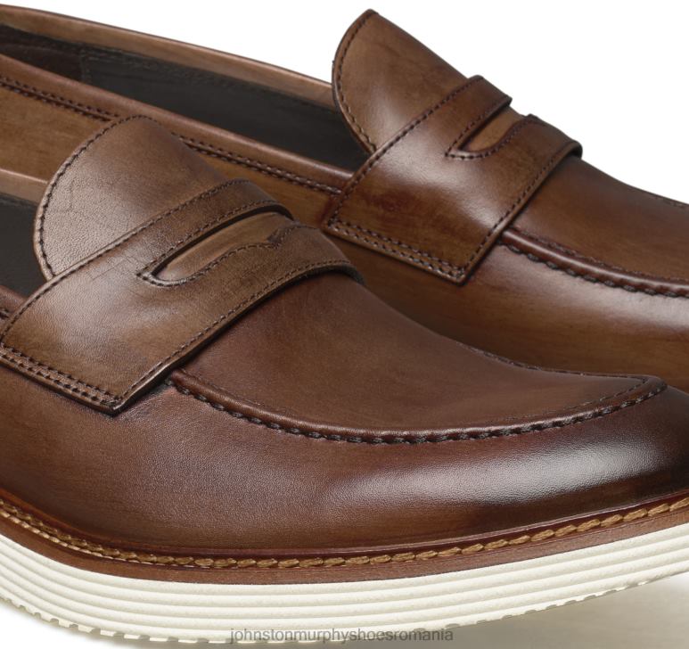 piele de vițel italiană maro 6FF4F313 bărbați Johnston  Murphy Jameson Penny pantofi