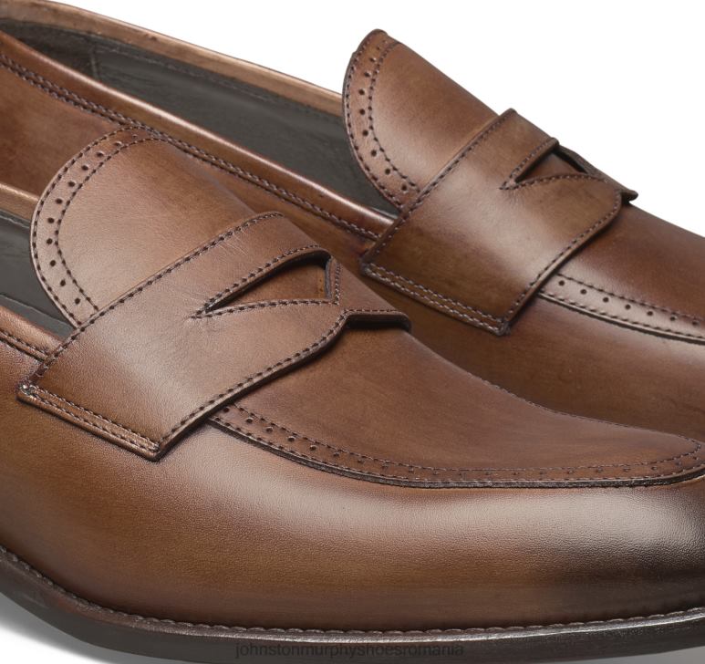 piele de vițel italiană maro 6FF4F348 bărbați Johnston  Murphy ellsworth penny pantofi