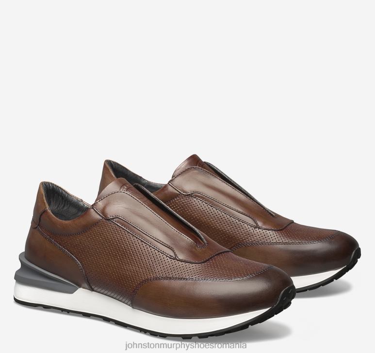 piele de vițel italiană maro 6FF4F388 bărbați Johnston  Murphy jogger fără șireturi Briggs pantofi