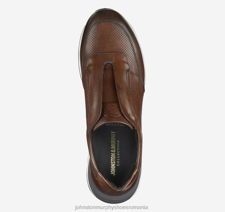 piele de vițel italiană maro 6FF4F388 bărbați Johnston  Murphy jogger fără șireturi Briggs pantofi