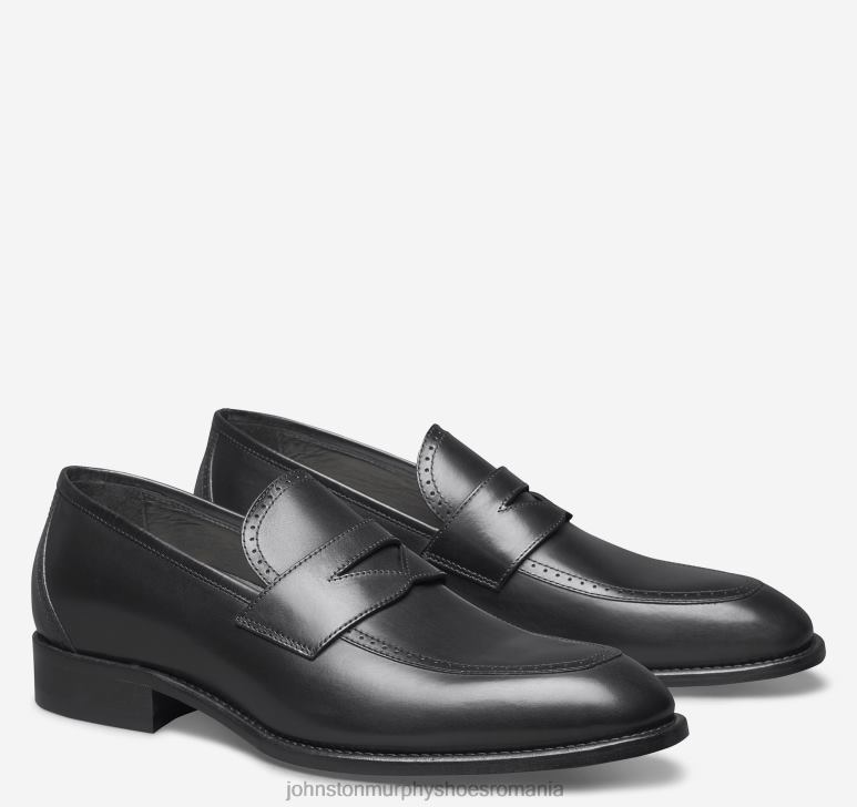 piele de vițel italiană neagră 6FF4F232 bărbați Johnston  Murphy ellsworth penny pantofi