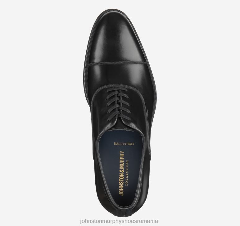 piele de vițel italiană neagră 6FF4F234 bărbați Johnston  Murphy flynch cap toe pantofi