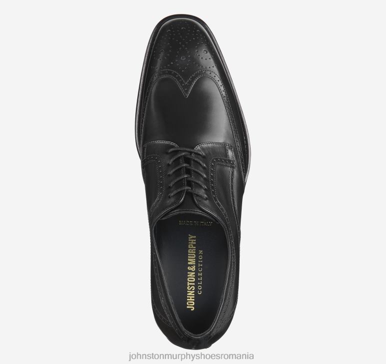 piele de vițel italiană neagră 6FF4F248 bărbați Johnston  Murphy vârful aripii ellsworth pantofi