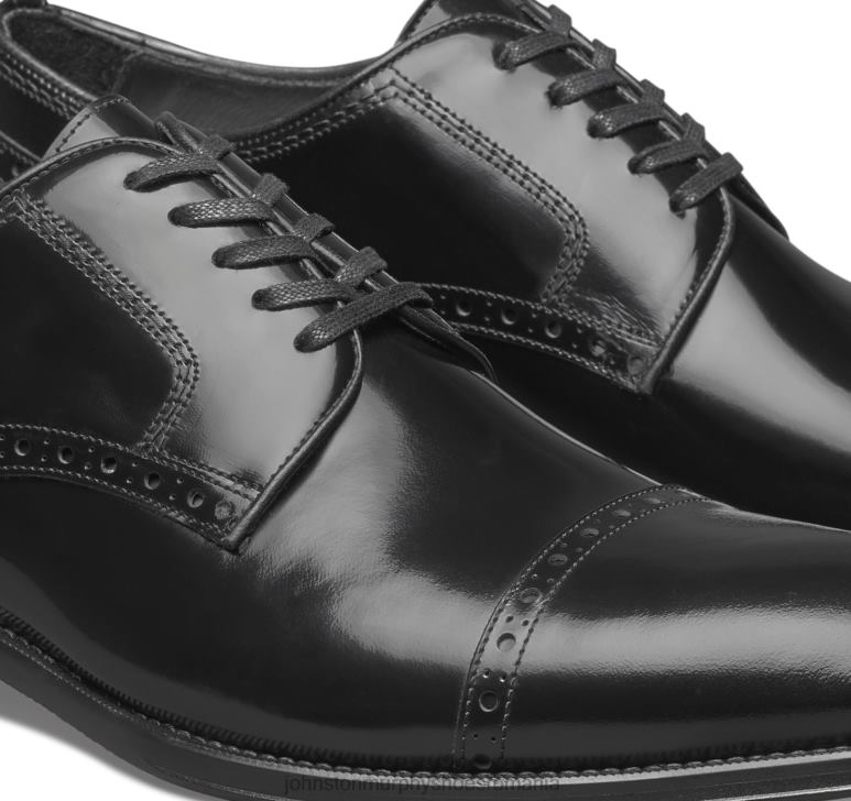 piele de vițel italiană neagră 6FF4F302 bărbați Johnston  Murphy flynn cap toe pantofi