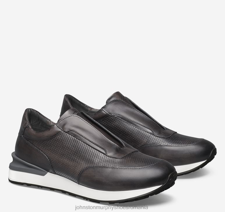 piele de vițel italiană neagră 6FF4F349 bărbați Johnston  Murphy jogger fără șireturi Briggs pantofi