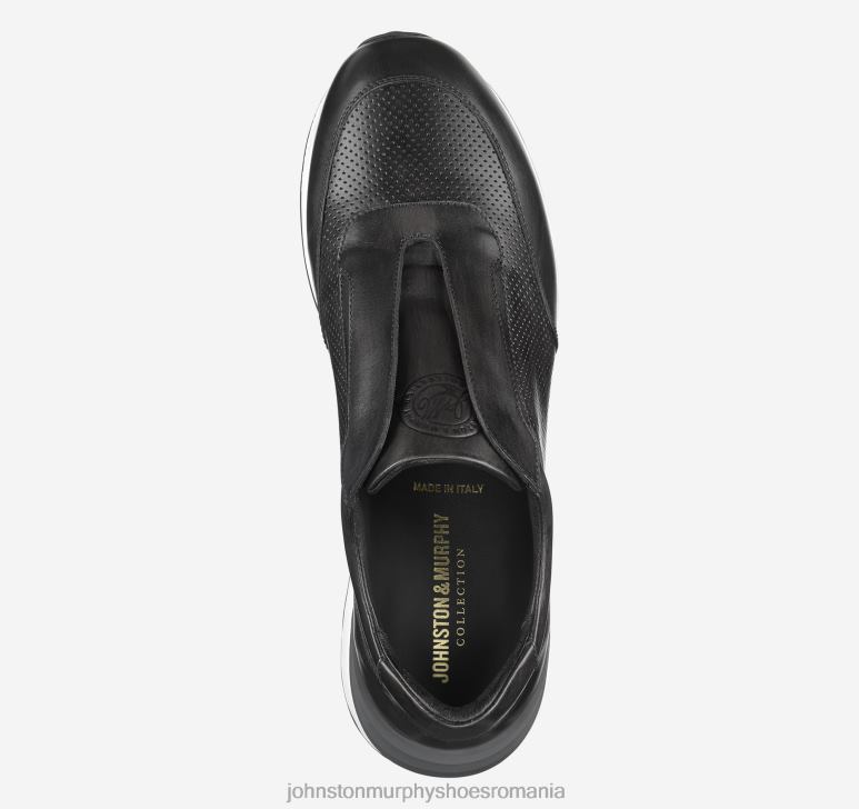 piele de vițel italiană neagră 6FF4F349 bărbați Johnston  Murphy jogger fără șireturi Briggs pantofi
