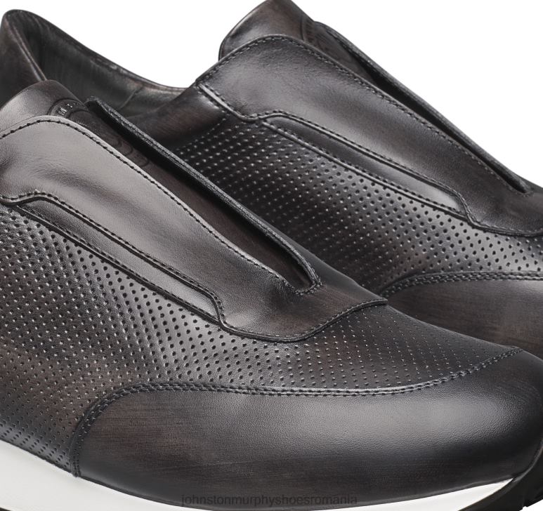 piele de vițel italiană neagră 6FF4F349 bărbați Johnston  Murphy jogger fără șireturi Briggs pantofi