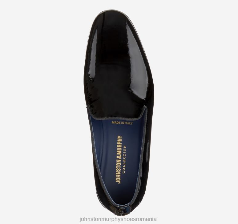 piele de vițel lacută italiană neagră 6FF4F391 bărbați Johnston  Murphy kinser slip-on pantofi