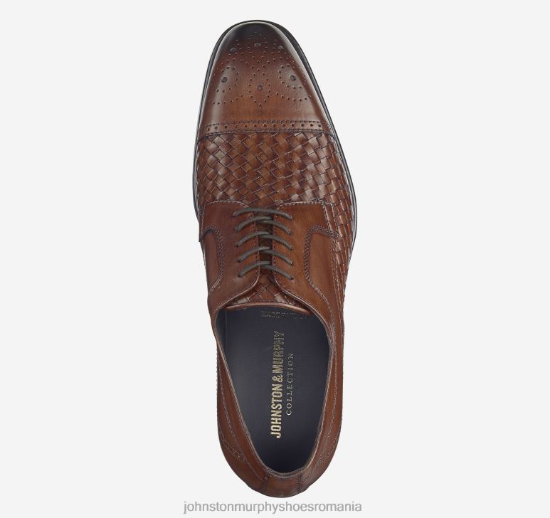 piele de vițel maro împletită italiană 6FF4F182 bărbați Johnston  Murphy ellsworth cap toe pantofi