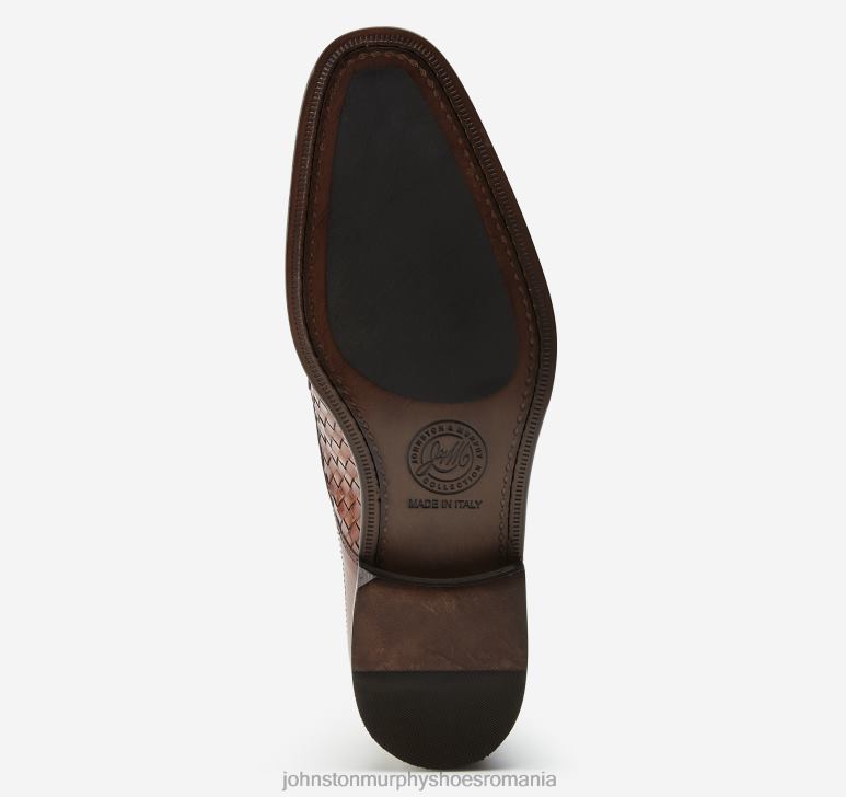 piele de vițel maro împletită italiană 6FF4F182 bărbați Johnston  Murphy ellsworth cap toe pantofi