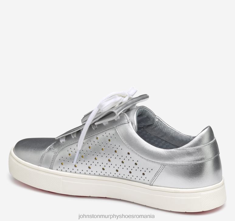 piele de vițel metalizat argintiu 6FF4F1226 femei Johnston  Murphy madison perfed hibrid pantofi