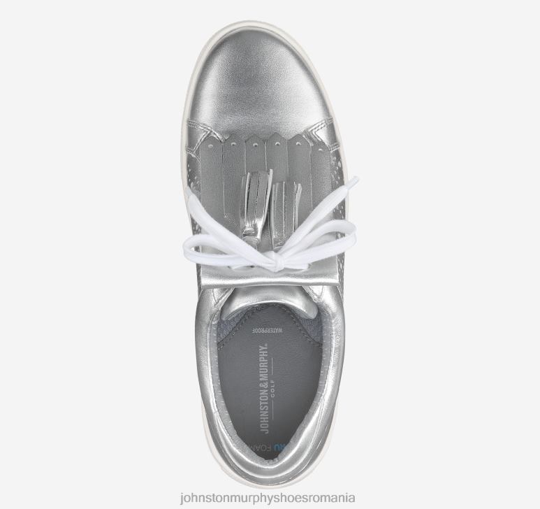piele de vițel metalizat argintiu 6FF4F1226 femei Johnston  Murphy madison perfed hibrid pantofi