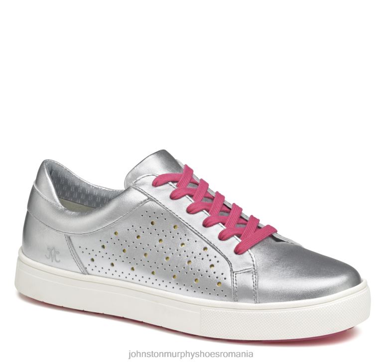 piele de vițel metalizat argintiu 6FF4F1226 femei Johnston  Murphy madison perfed hibrid pantofi