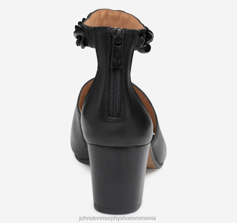 piele de vițel neagră 6FF4F1188 femei Johnston  Murphy sandală cu lanț Evelyn pantofi