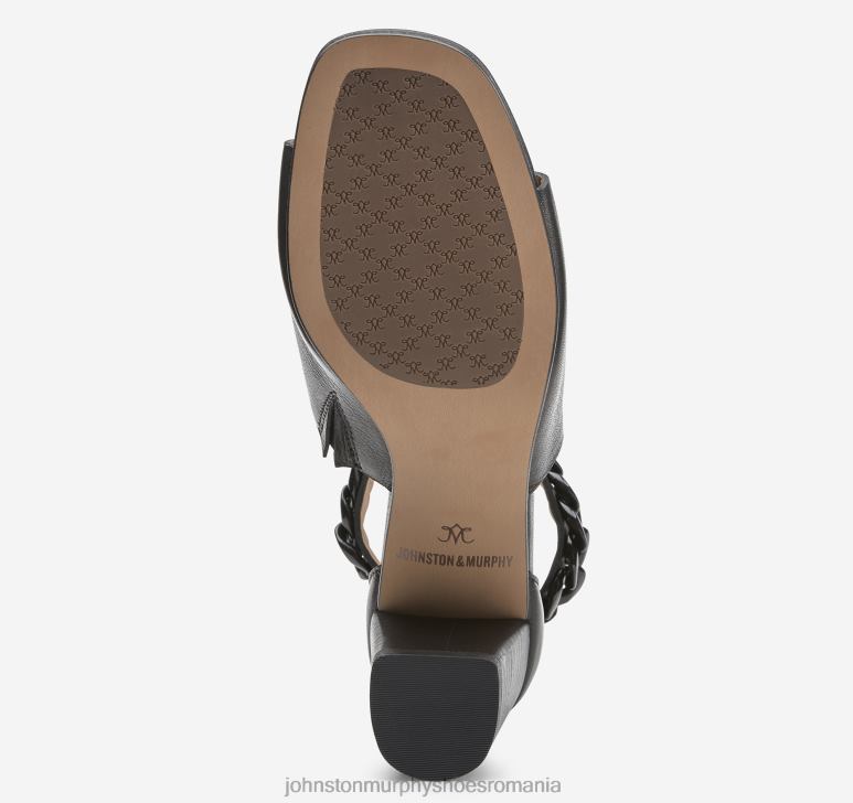 piele de vițel neagră 6FF4F1188 femei Johnston  Murphy sandală cu lanț Evelyn pantofi